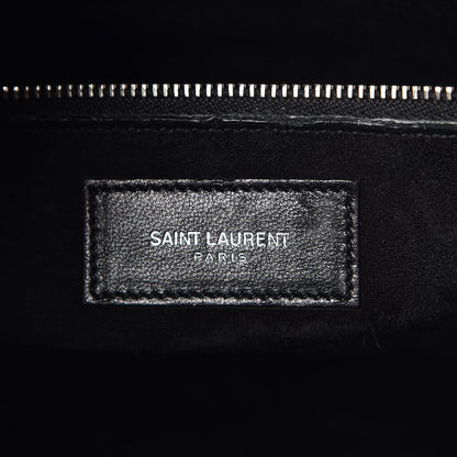 Saint Laurent Calfskin Crocodile Embossed Large Sac De Jour Carryall Black 7 of 8