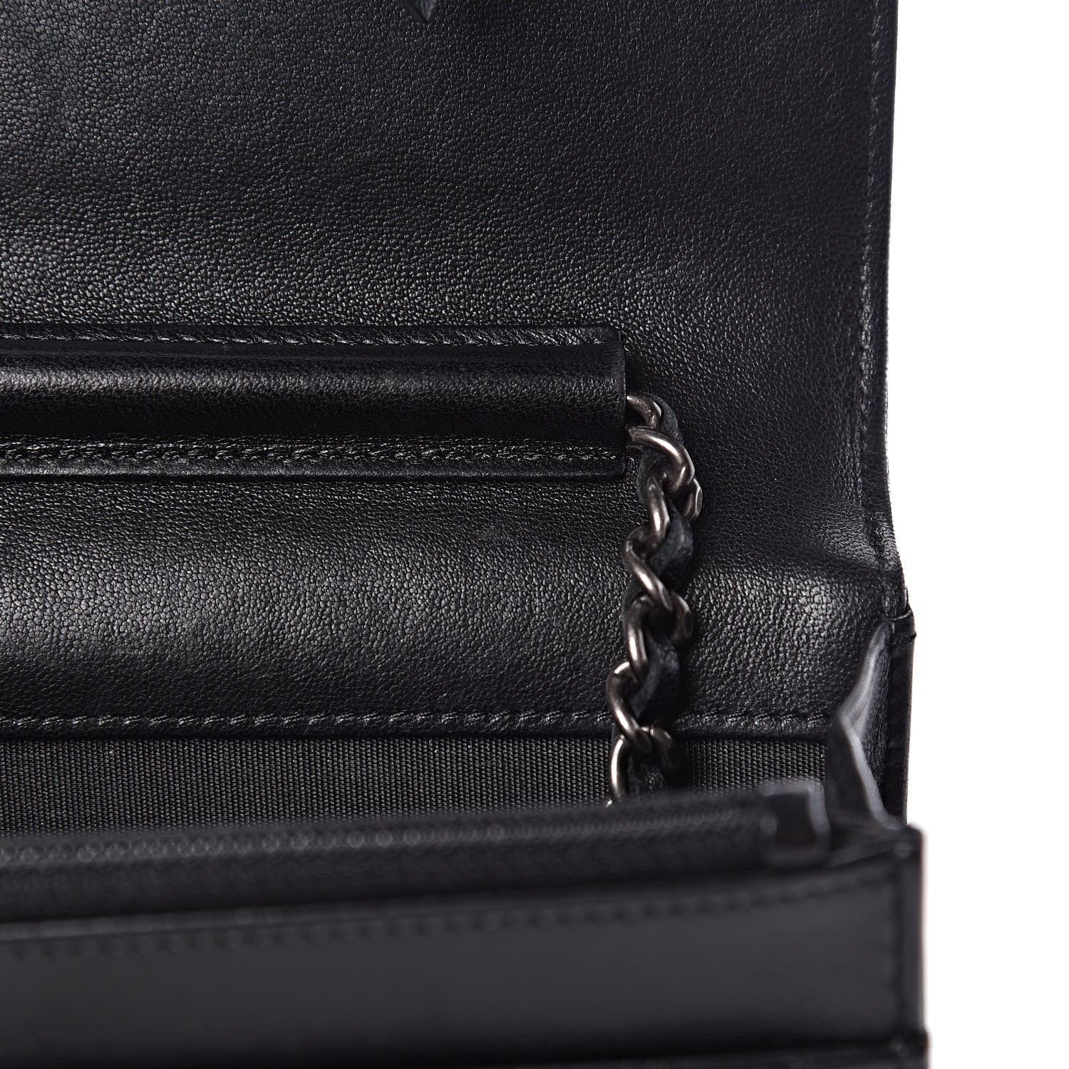 Chanel Lambskin Quilted Boy Wallet On Chain WOC Black 9 of 13