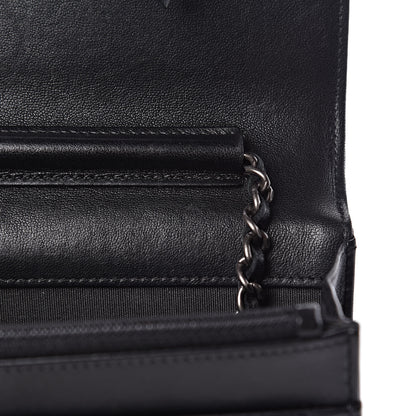Chanel Lambskin Quilted Boy Wallet On Chain WOC Black 9 of 13