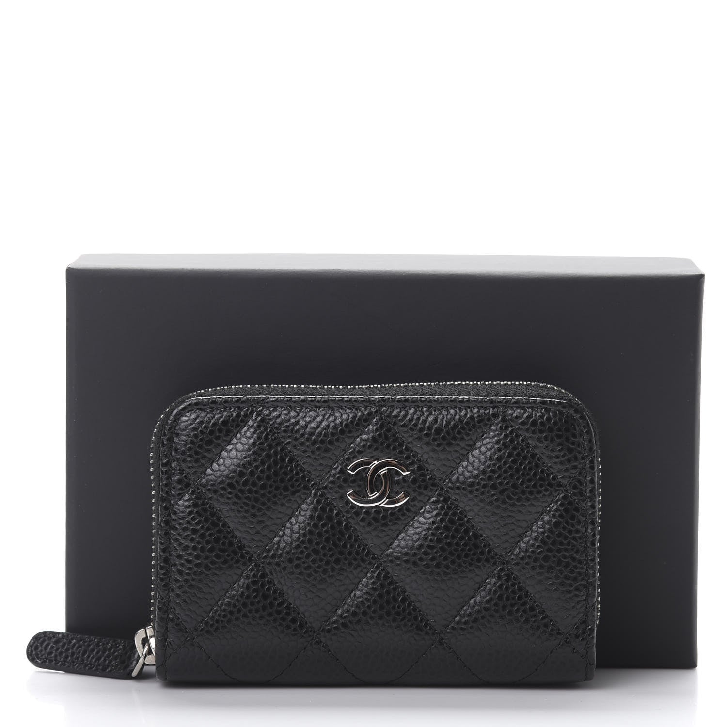 Chanel Caviar Quilted Zip Coin Purse Black 8 of 8