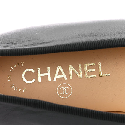Chanel Lambskin Patent CC Cap Toe Ballerina Flats 39 Black 7 of 8