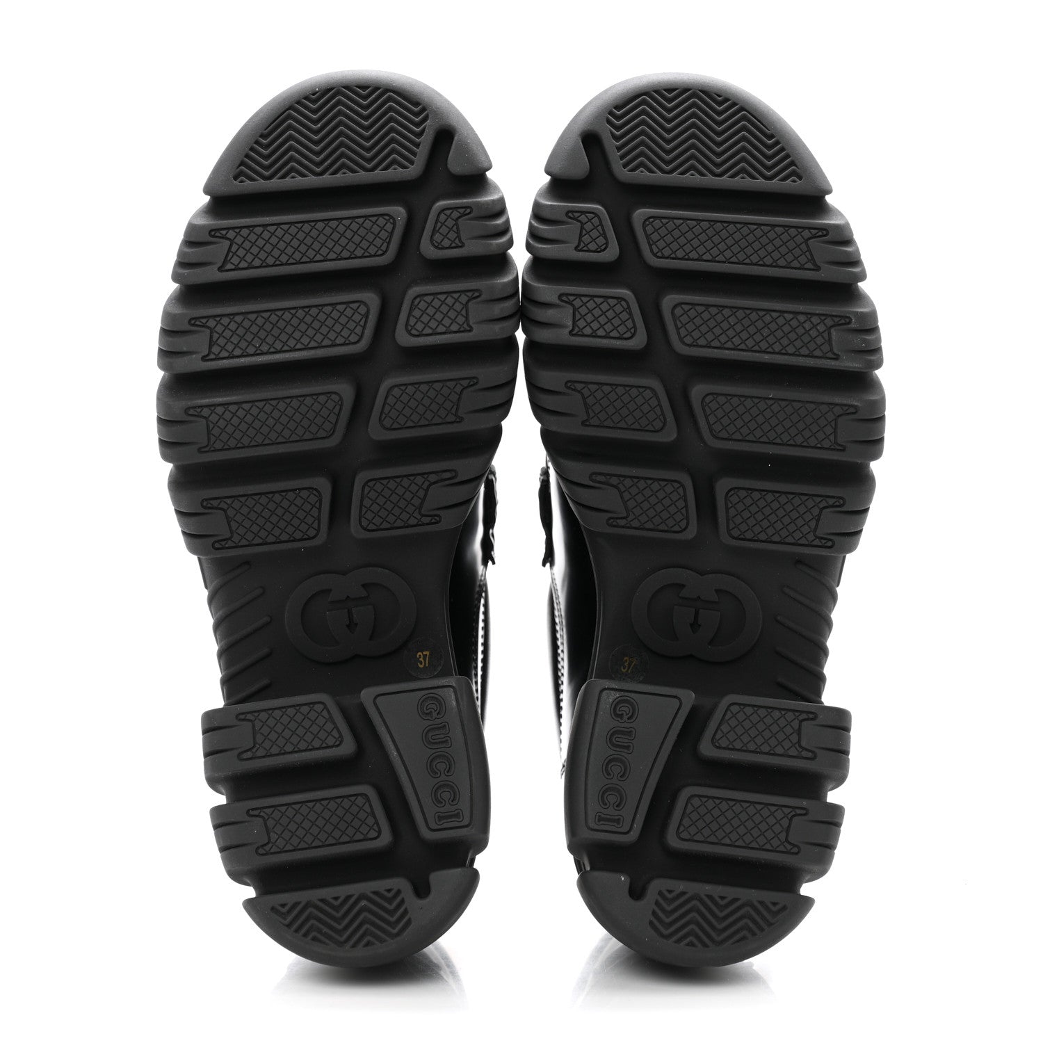 Gucci Magnum Calfskin Nappa Samoa Womens Horsebit Platform Chunky Lug Sole 40mm Loafers 37 Black 5 of 11