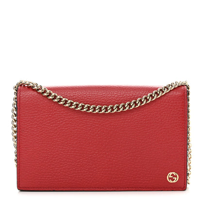 Gucci Dollar Calfskin Medium Betty Chain Wallet Tabasco 1 of 13