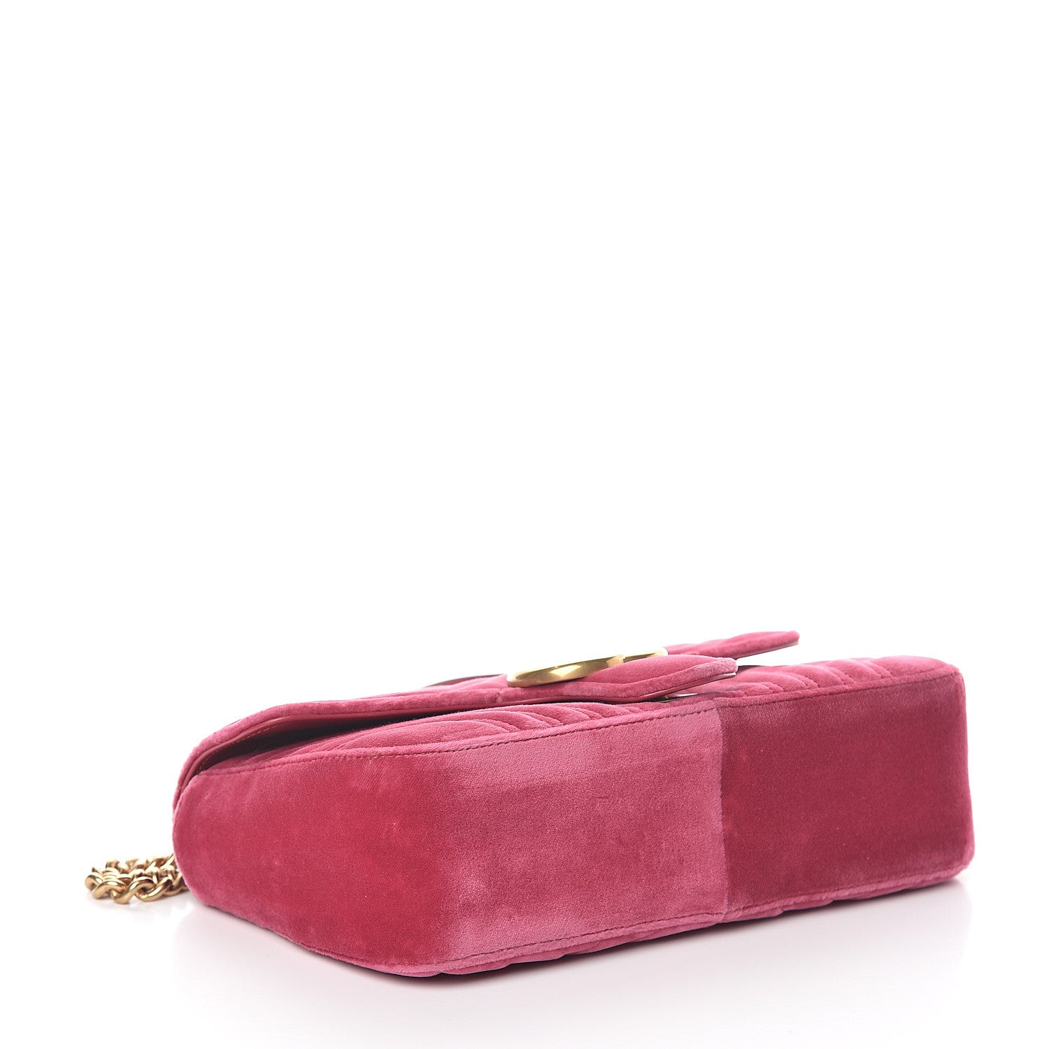 Gucci Velvet Matelasse Small GG Marmont Shoulder Bag Light Raspberry Rose 3 of 8
