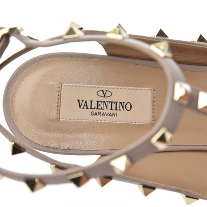 Valentino Garavani Patent Nappa Rockstud Ankle Strap Open Toe 100mm Sandals 41 Black Poudre 6 of 14