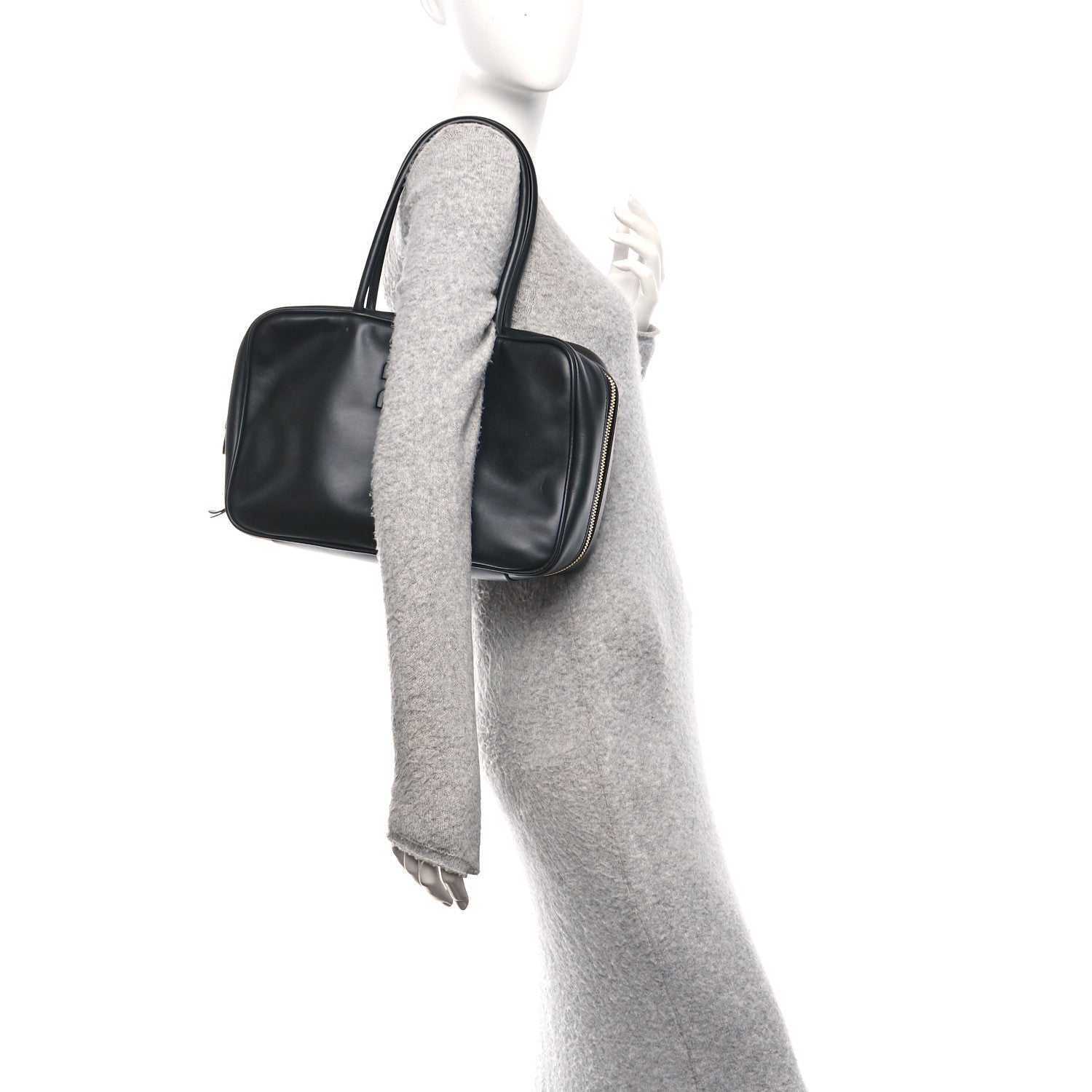 Miu Miu Calfskin Softy Medium Beau Top Handle Bag Black 2 of 11