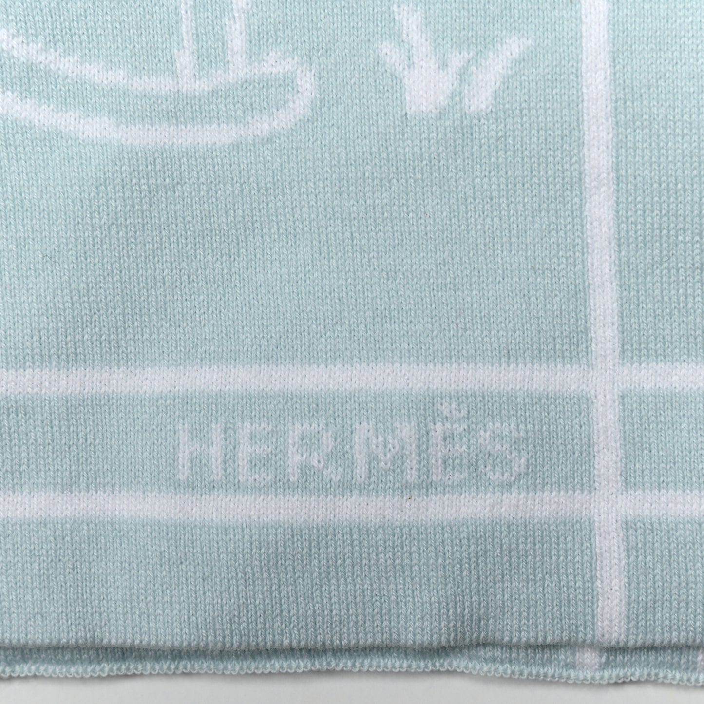 Cotton Knit Adada Baby Blanket Bleu Glacier