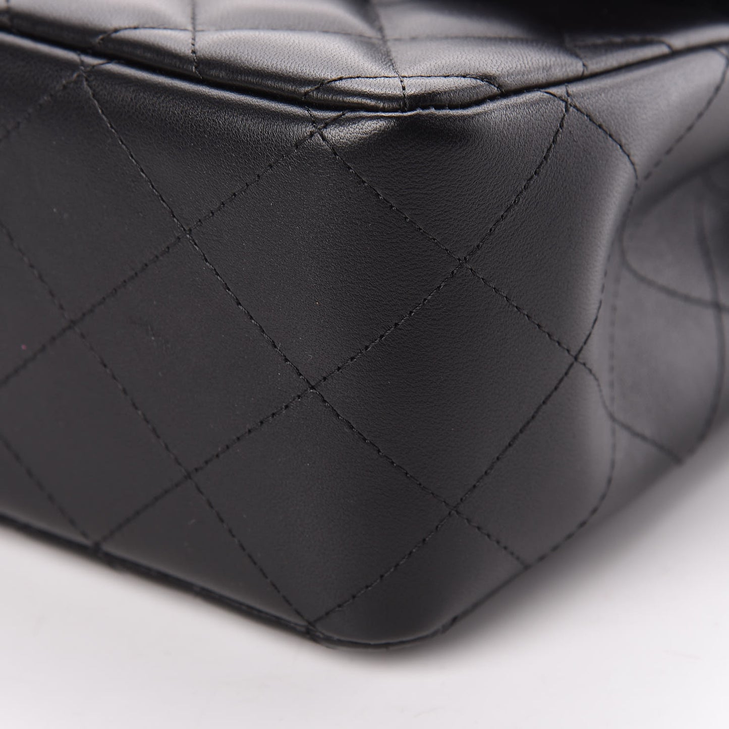 Lambskin Quilted Jumbo Double Flap Black
