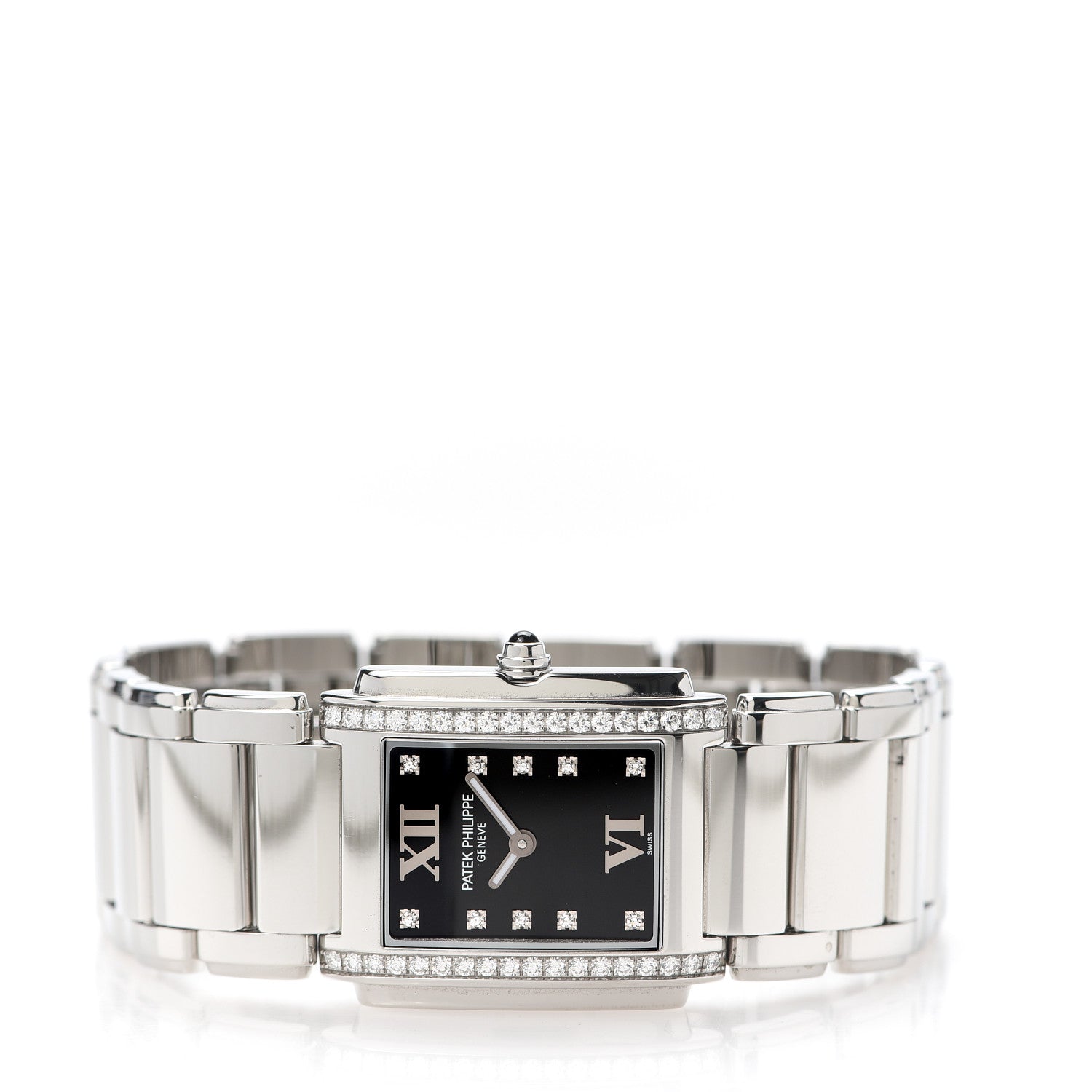 Patek Philippe Stainless Steel Diamond 25mm Twenty-4 Quartz Watch Black 4910/10A-001 2 of 6