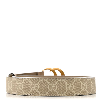 Gucci GG Supreme Monogram Matte Plutone Calfskin Double G 40mm Belt 75 30 Beige Mystic White Oatmeal 2 of 6