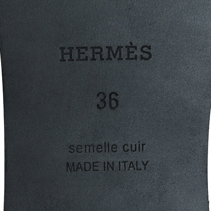Hermes Box Calfskin Oran Sandals 36 Black 8 of 9