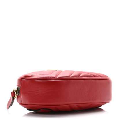 Gucci Calfskin Matelasse GG Marmont Belt Bag 75 30 Hibiscus Red 4 of 11