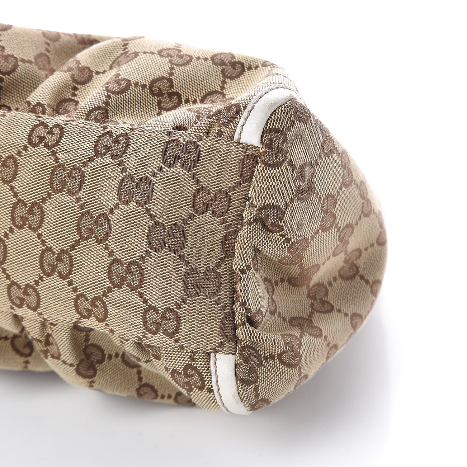 Gucci Monogram Medium D Gold Ring Hobo White 10 of 14