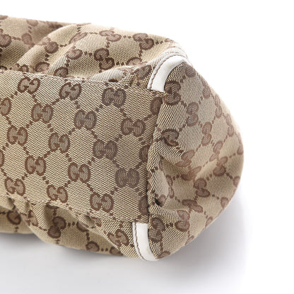Gucci Monogram Medium D Gold Ring Hobo White 10 of 14