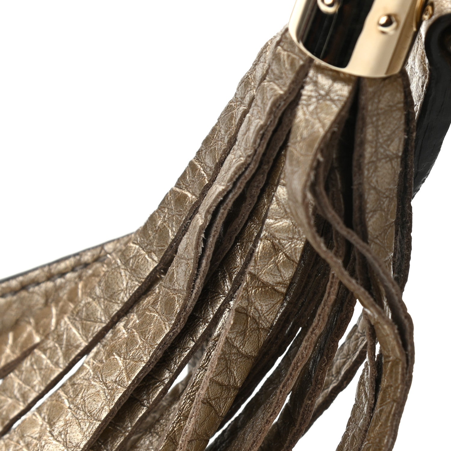 Gucci Metallic Pebbled Calfskin Small Soho Disco Bag Golden Beige 10 of 11