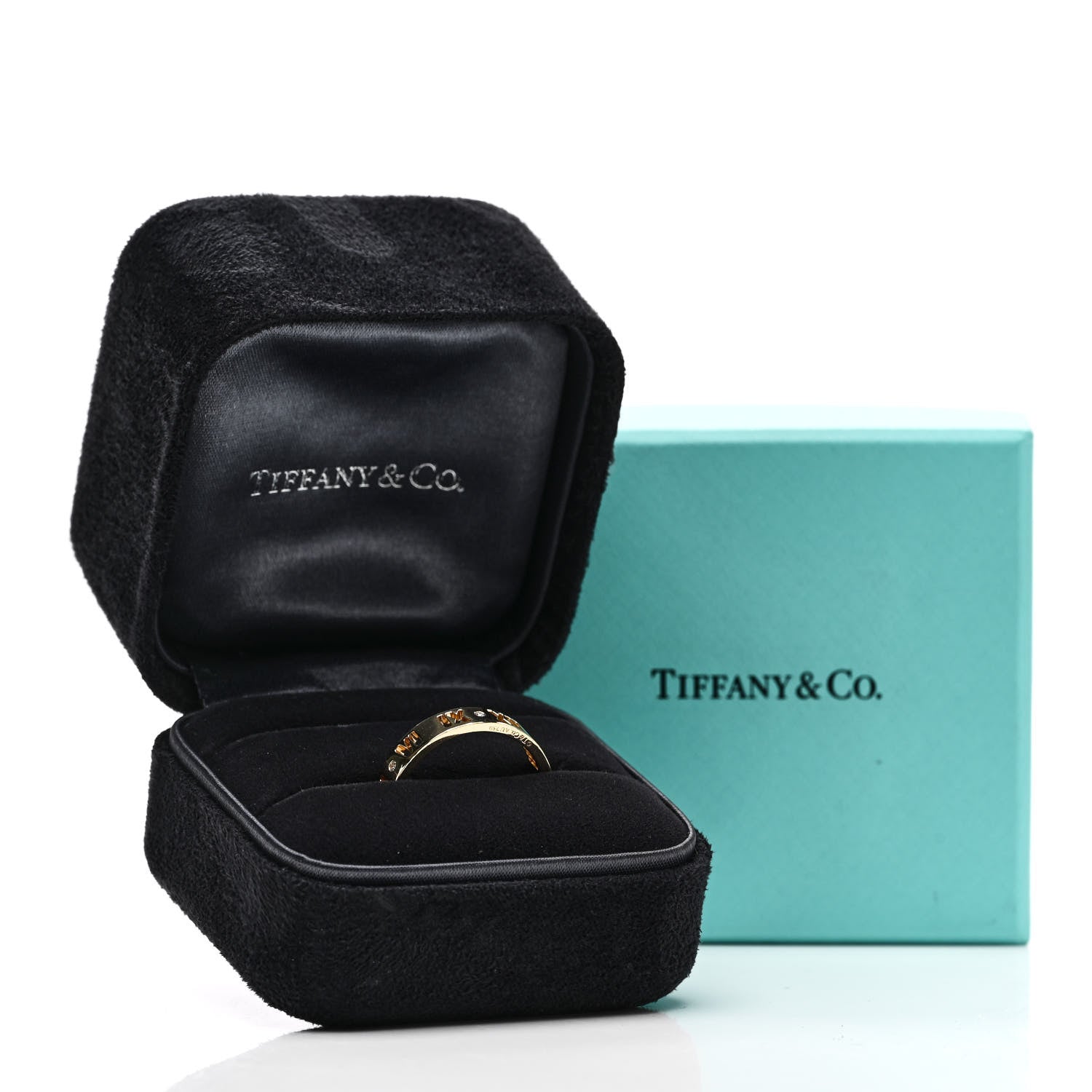 Tiffany 18K Yellow Gold Diamond Atlas Pierced Ring 61 9.5 5 of 5