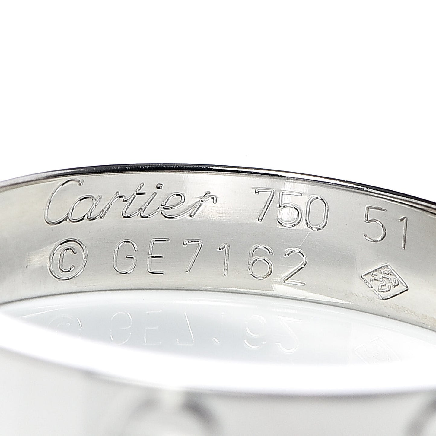 18K White Gold 3.5mm LOVE Wedding Band Ring 51 5.75