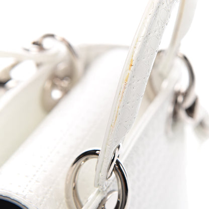 Christian Dior Patent Micro-Cannage Mini Lady Dior White 9 of 13