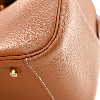 Hermes Taurillon Clemence Mini Lindy 20 Gold 11 of 12