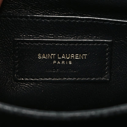 Saint Laurent Suede Smooth Calfskin Monogram Medium Solferino Soft Satchel Black 6 of 11