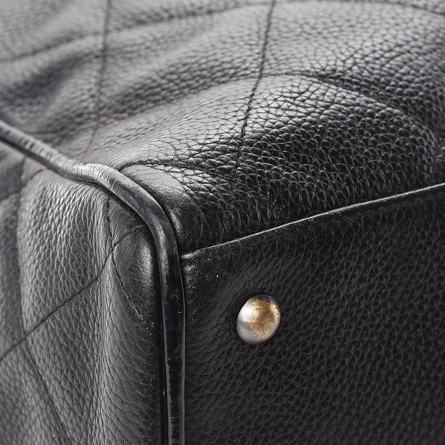 Chanel Caviar Patent Quilted Large Bowler Black 10 of 17