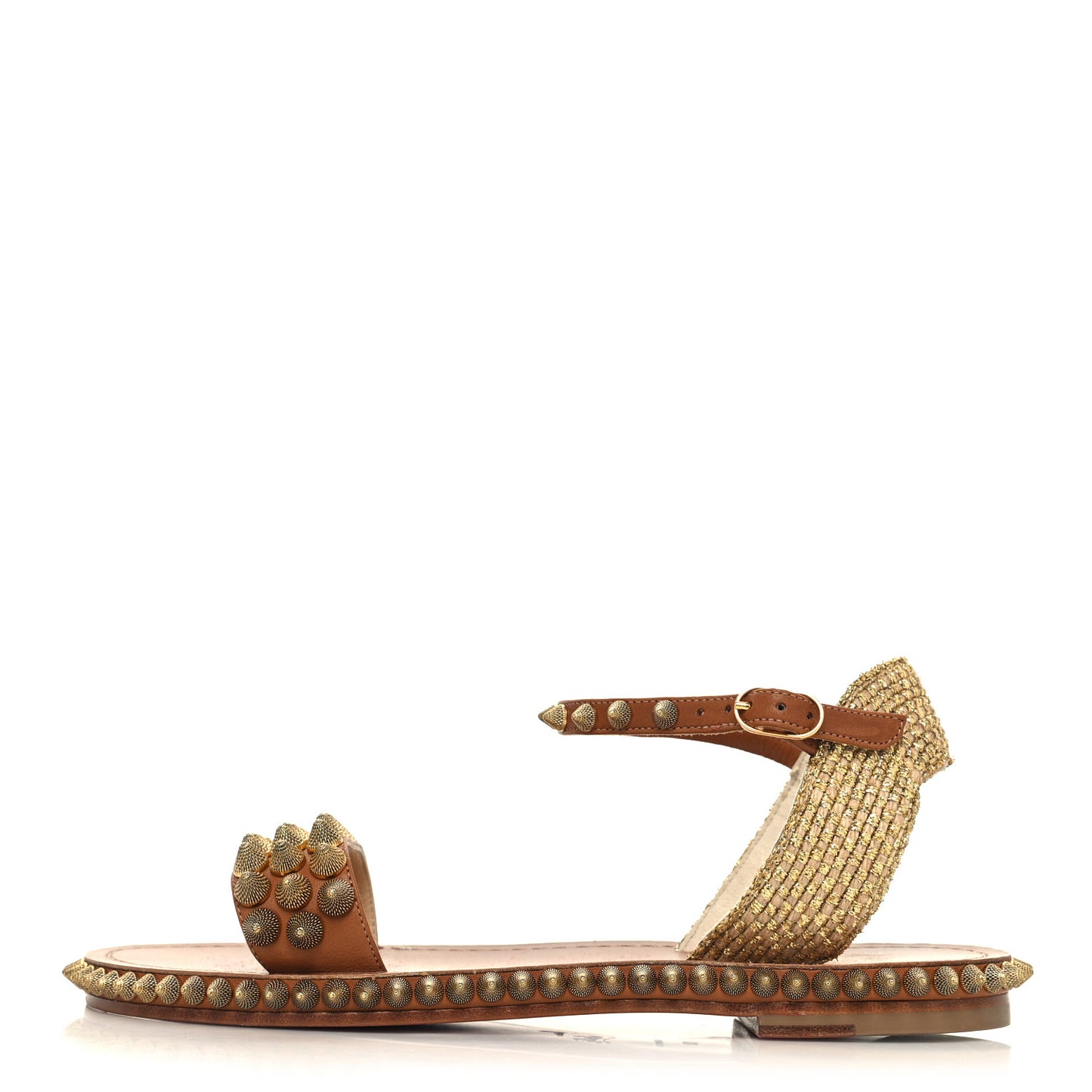 Specchio Cordorella Flat Sandals 38 Cuoio