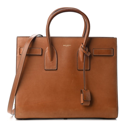Saint Laurent Calfskin Topstitch Small Sac De Jour Light Brown 1 of 19