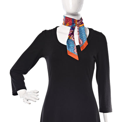 Hermes Silk La Promenade Du Matin Twilly Bleu Fuchsia Rouge 2 of 6