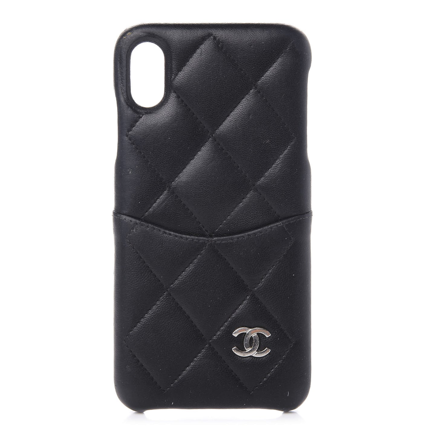Lambskin Quilted iPhone XS Max Coco Tech Case Black