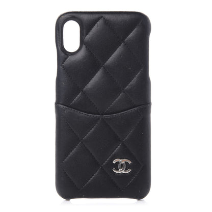 Chanel Lambskin Quilted iPhone XS Max Coco Tech Case Black 1 of 6