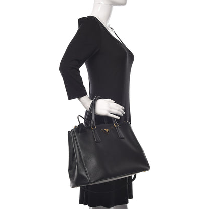 Prada Saffiano Small Galleria Double Zip Tote Lago 2 of 12