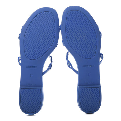 Hermes Rubber Chaine d'Ancre Rivage Sandals 37 Bleu Smalt 5 of 8