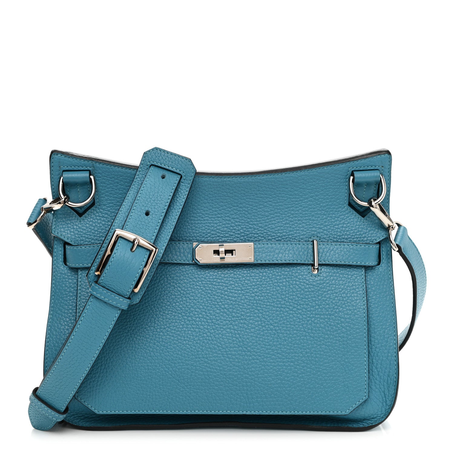 Hermes Taurillon Clemence Jypsiere 28 Turquoise 1 of 11