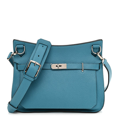 Hermes Taurillon Clemence Jypsiere 28 Turquoise 1 of 11