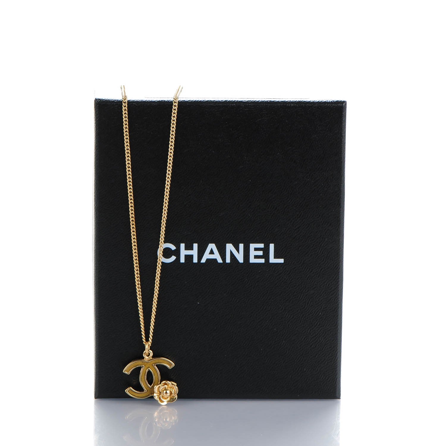Chanel Enamel CC Camellia Necklace Gold 5 of 5