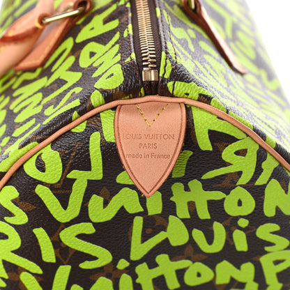 Louis Vuitton Monogram Graffiti Speedy 30 Green 6 of 9