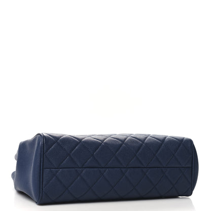 Chanel Caviar Quilted In Out Flap Shopping Tote Navy 4 of 10