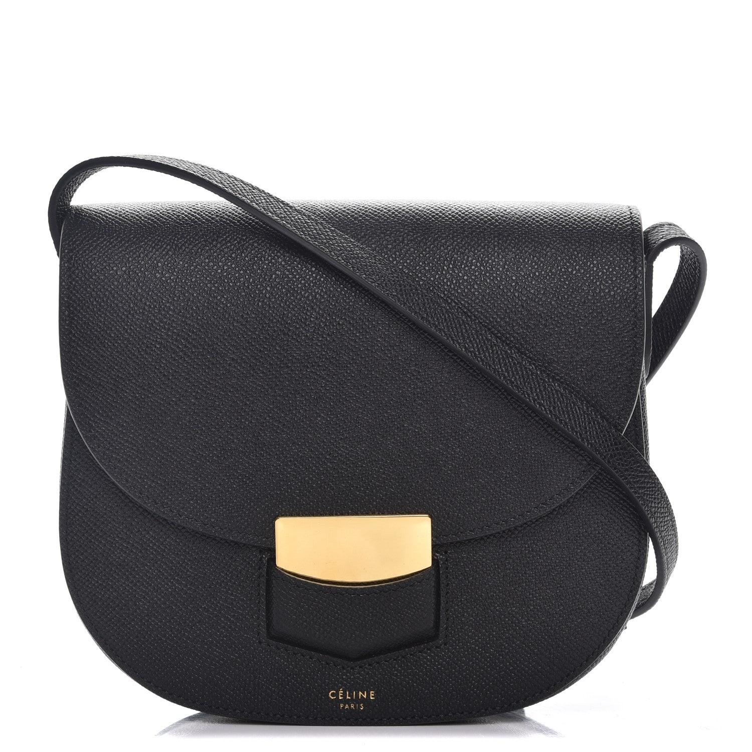 Celine Grained Calfskin Small Trotteur Black 1 of 8