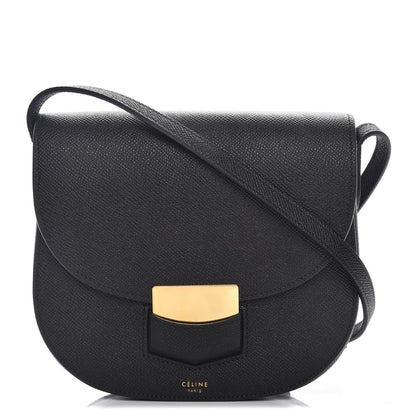 Celine Grained Calfskin Small Trotteur Black 1 of 8