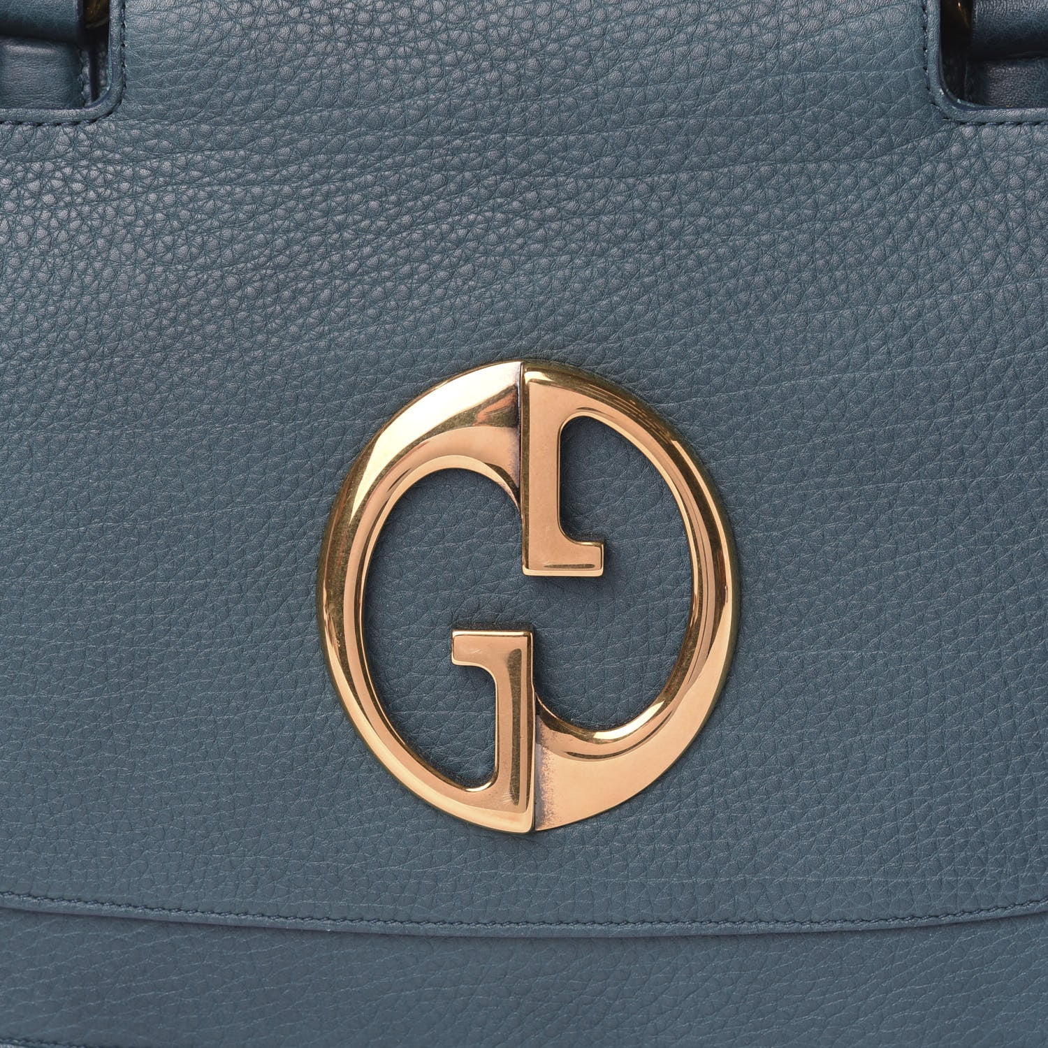 Gucci Pebbled Calfskin Medium 1973 Top Handle Satchel Deep Cobalt 10 of 10