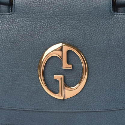 Gucci Pebbled Calfskin Medium 1973 Top Handle Satchel Deep Cobalt 10 of 10