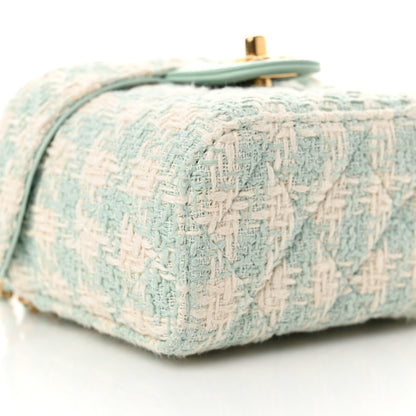 Chanel Tweed Handle Crush Top Handle Flap Bag Light Blue Ecru 9 of 11