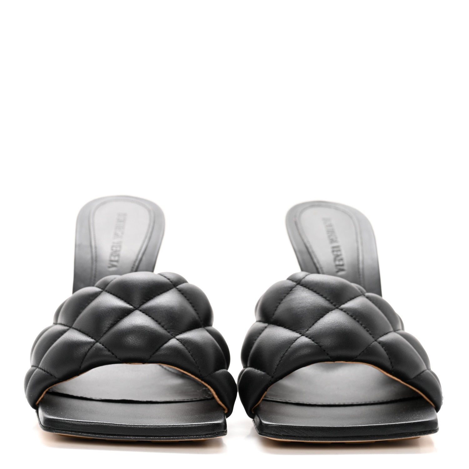 Bottega Veneta Nappa Matelasse Padded Mule Sandals 38 Black 2 of 10
