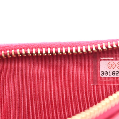 Chanel Shiny Goatskin Quilted Chanel 19 Flat Wallet Pouch Dark Pink 7 of 7