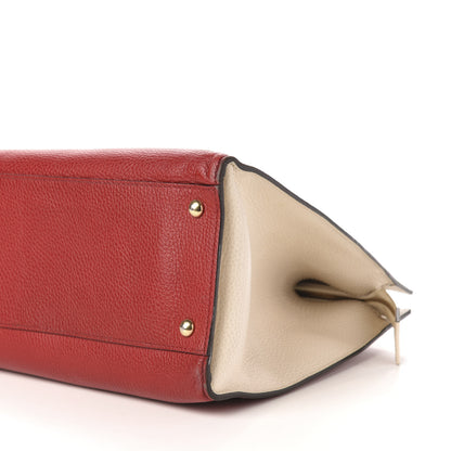 Gucci Dollar Calfskin Large Soho Top Handle Satchel Hibiscus Red Mystic White Blue 13 of 19