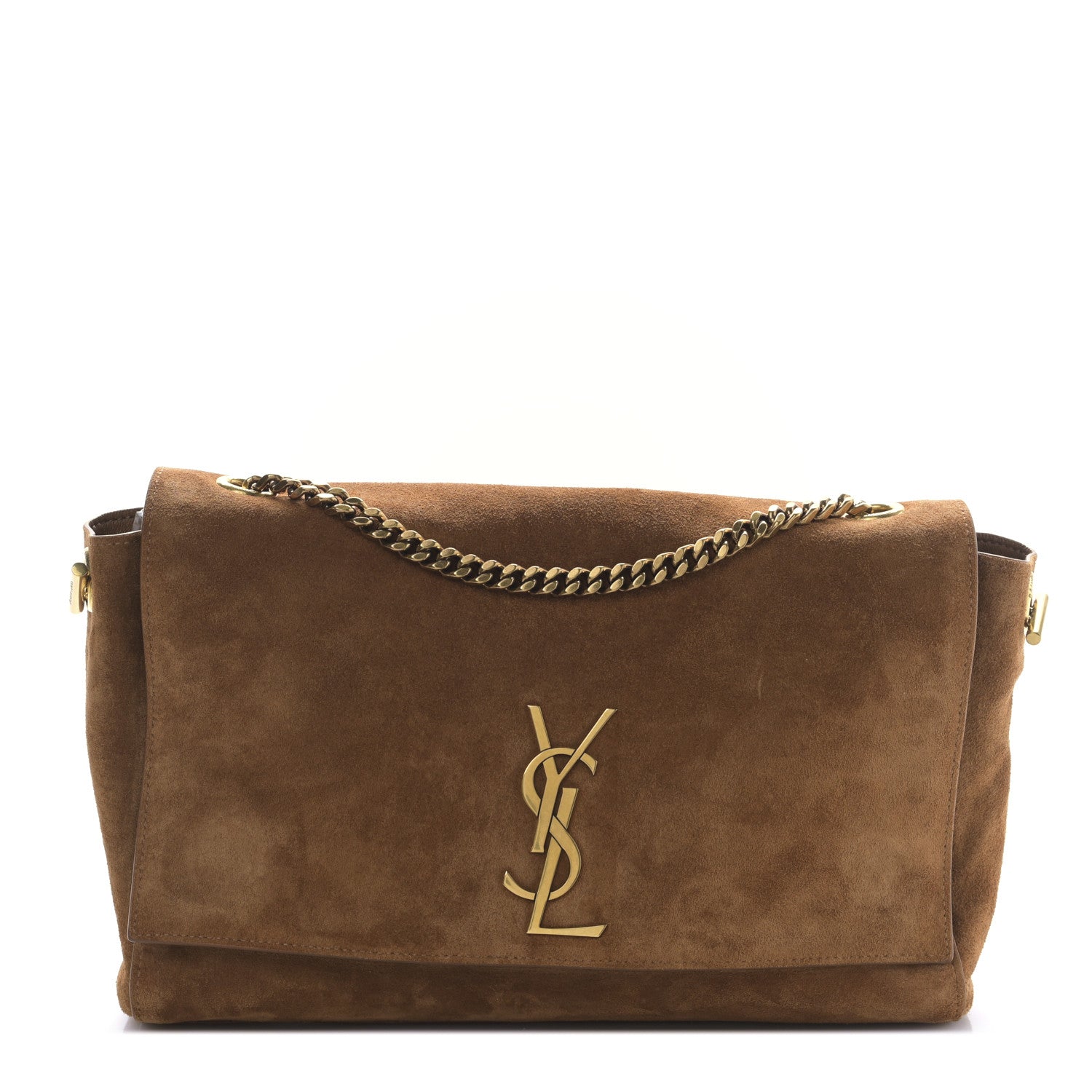 Saint Laurent Smooth Calfskin Suede Medium Reversible Monogram Kate Satchel Light Ochre 1 of 8