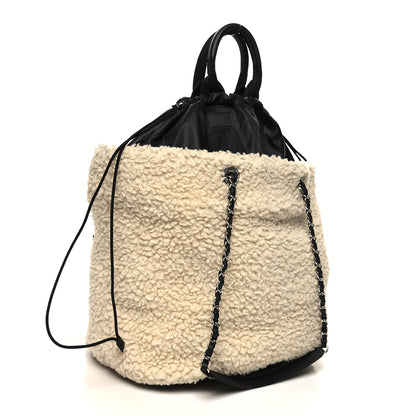 Chanel Wool Nylon Quilted Coco Neige Tote Black Ecru 3 of 10