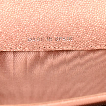 Chanel Metallic Caviar Chevron Quilted Vintage Mademoiselle Flap Card Holder Pink 7 of 9