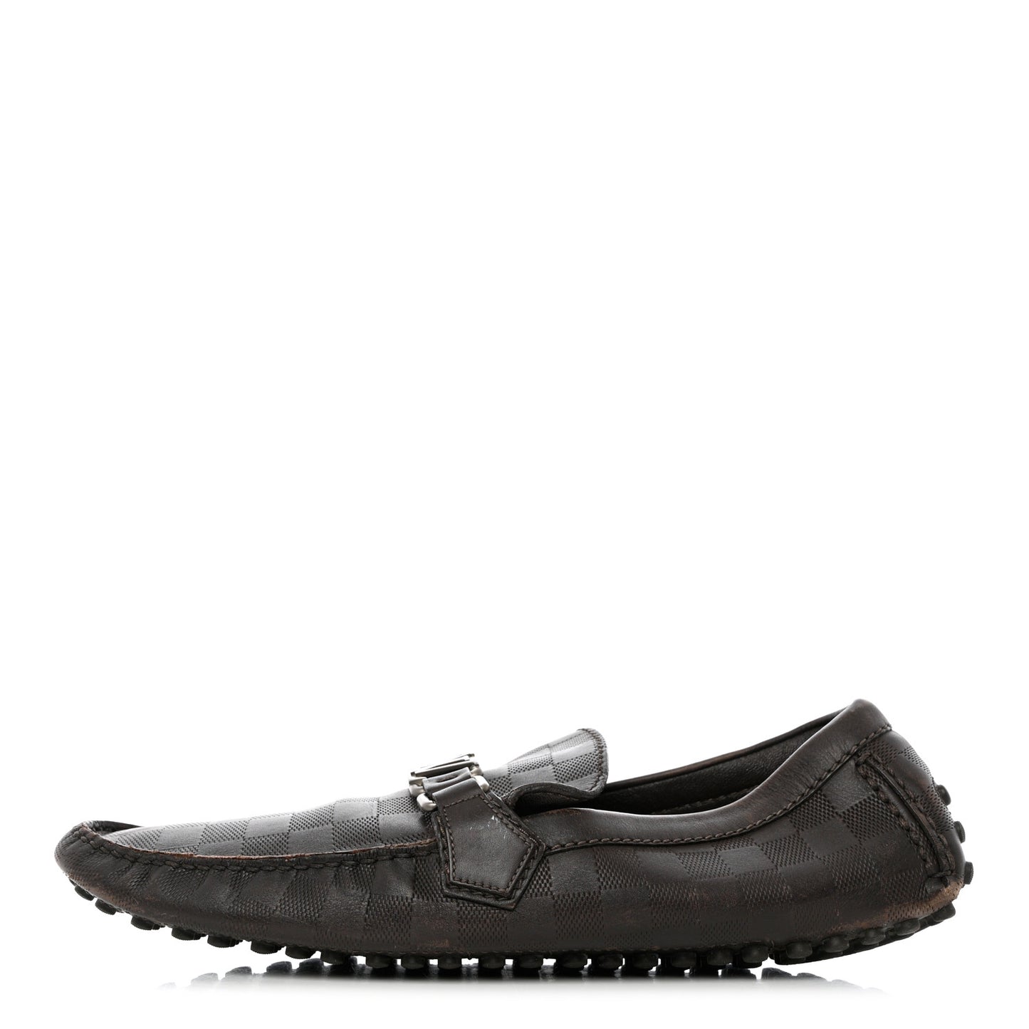 Damier Infini Hockenheim Moccasin Loafers 9 Brown
