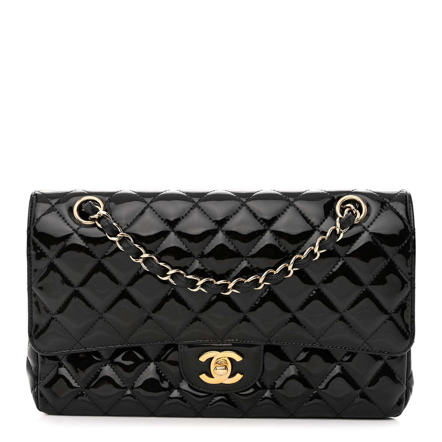 Chanel Patent Quilted Medium Double Flap Black 1 of 15